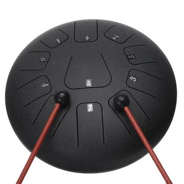 12 Inch 11 Note D Tone Steel Tongue Percussion Drum Handpan Instrument with Drum Mallets and Bag