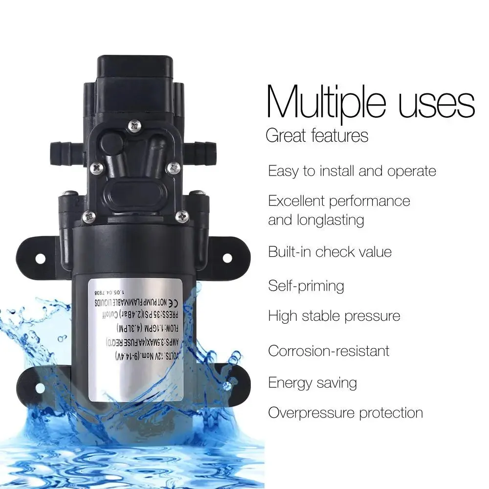12v Pressure Pump  for Shower 4.3 Litre 35 Psi