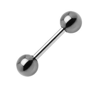 14 Gauge Hematite Barbell Tongue Ring 1/2 6mm