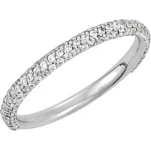 14k White Gold 1/2 CTW Diamond Band, Size 7