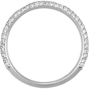 14k White Gold 1/2 CTW Diamond Band, Size 7