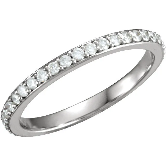 14k White Gold 1/3 CTW Diamond Band, Size 7