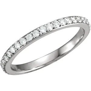 14k White Gold 1/3 CTW Diamond Band, Size 7