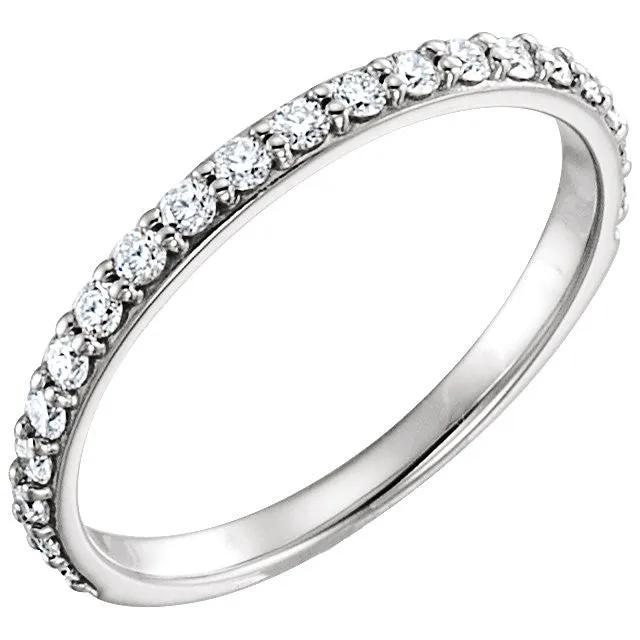 14k White Gold 3/8 CTW Diamond Band, Size 7