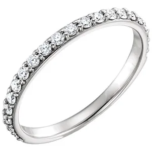 14k White Gold 3/8 CTW Diamond Band, Size 7