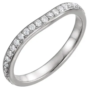 14k White Gold 3/8 CTW Diamond Eternity Band , Size 7