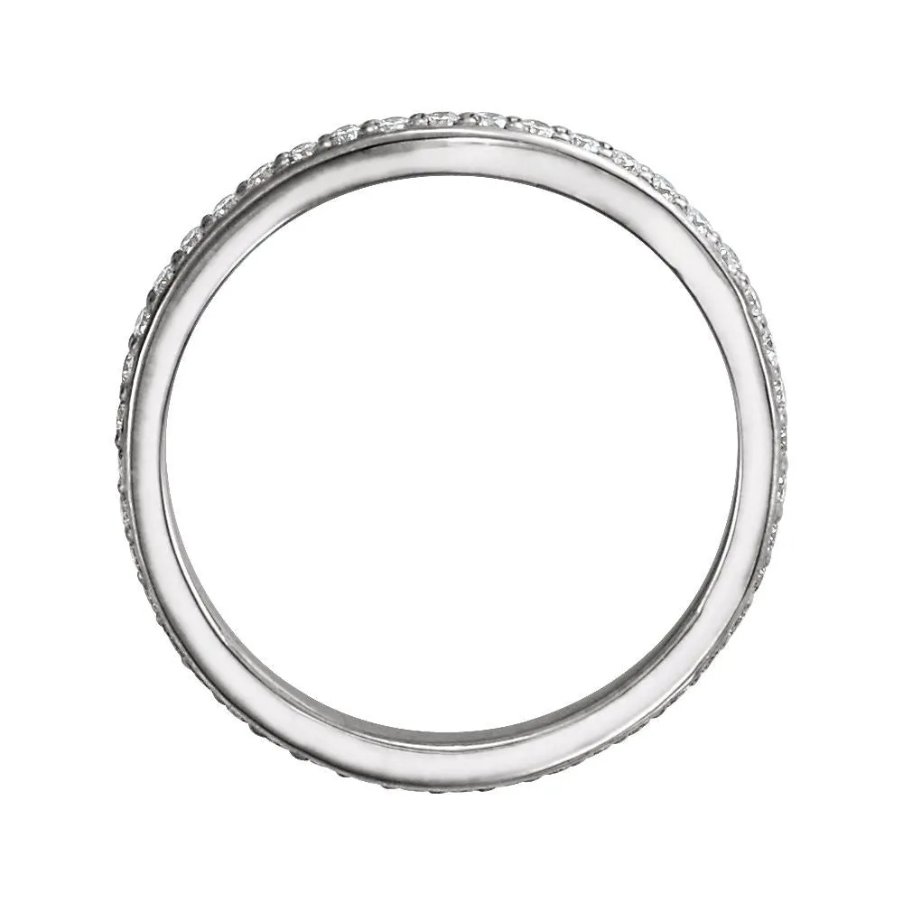 14k White Gold 3/8 CTW Diamond Eternity Band , Size 7
