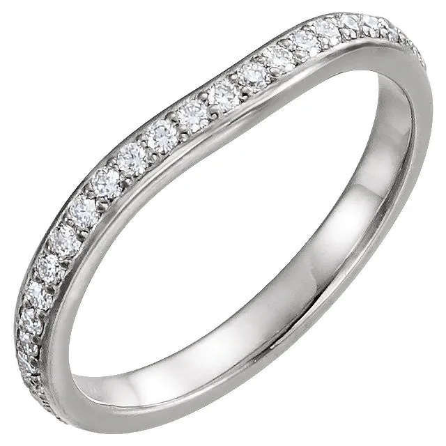 14k White Gold 3/8 CTW Diamond Eternity Band , Size 7