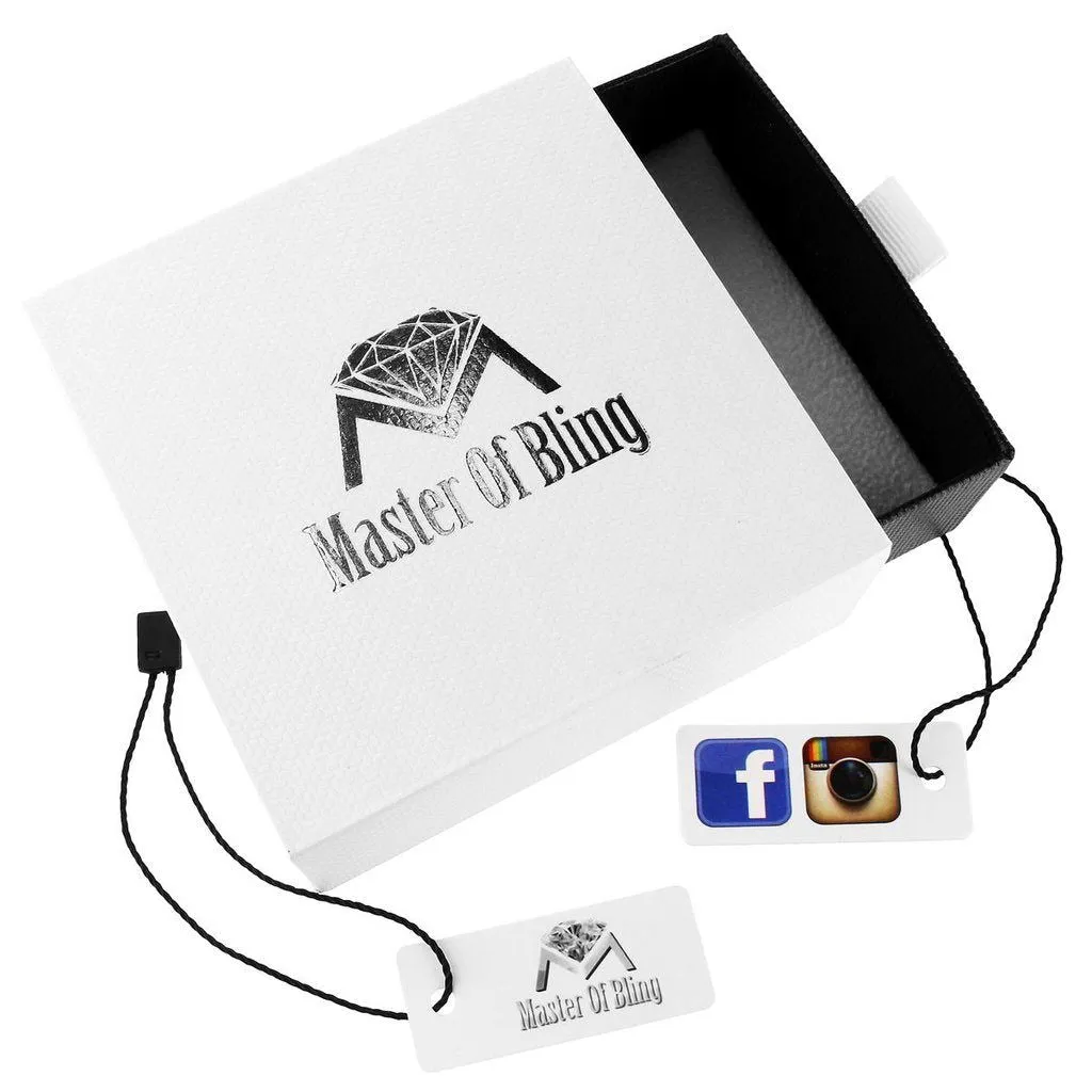 14K White Gold Tone World Is Mine Dollar Bag Custom Pendant