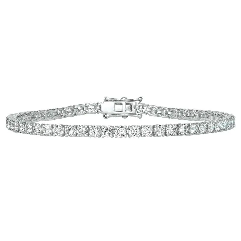1.58 Carat 5.5'' Natural Diamond Tennis Bracelet G-H SI 14K White Gold
