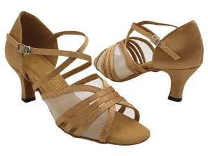 1783 Brown Satin & Flesh Mesh