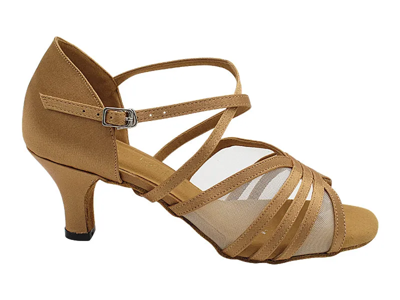 1783 Brown Satin & Flesh Mesh