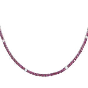 18KT White Gold 4-Prong Tennis Necklace with 0.66ctw diamond...