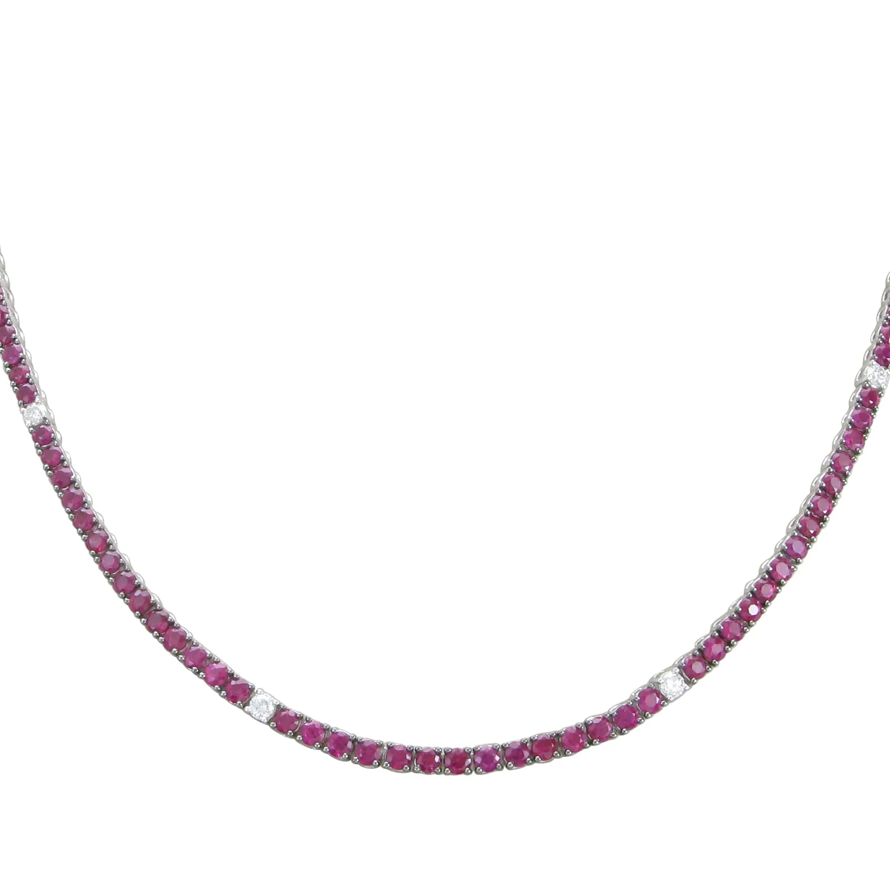 18KT White Gold 4-Prong Tennis Necklace with 0.66ctw diamond...