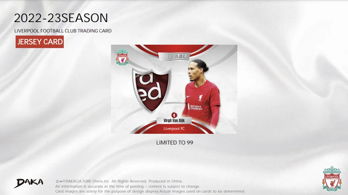 2022-23 Daka LIVERPOOL Ineffable FOOTBALL CLUB TRADING CARD