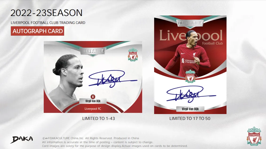 2022-23 Daka LIVERPOOL Ineffable FOOTBALL CLUB TRADING CARD