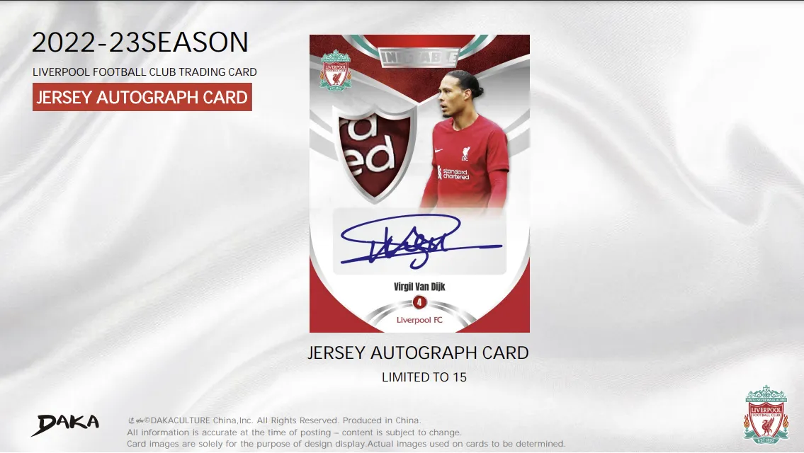 2022-23 Daka LIVERPOOL Ineffable FOOTBALL CLUB TRADING CARD