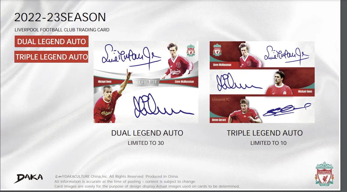 2022-23 Daka LIVERPOOL Ineffable FOOTBALL CLUB TRADING CARD