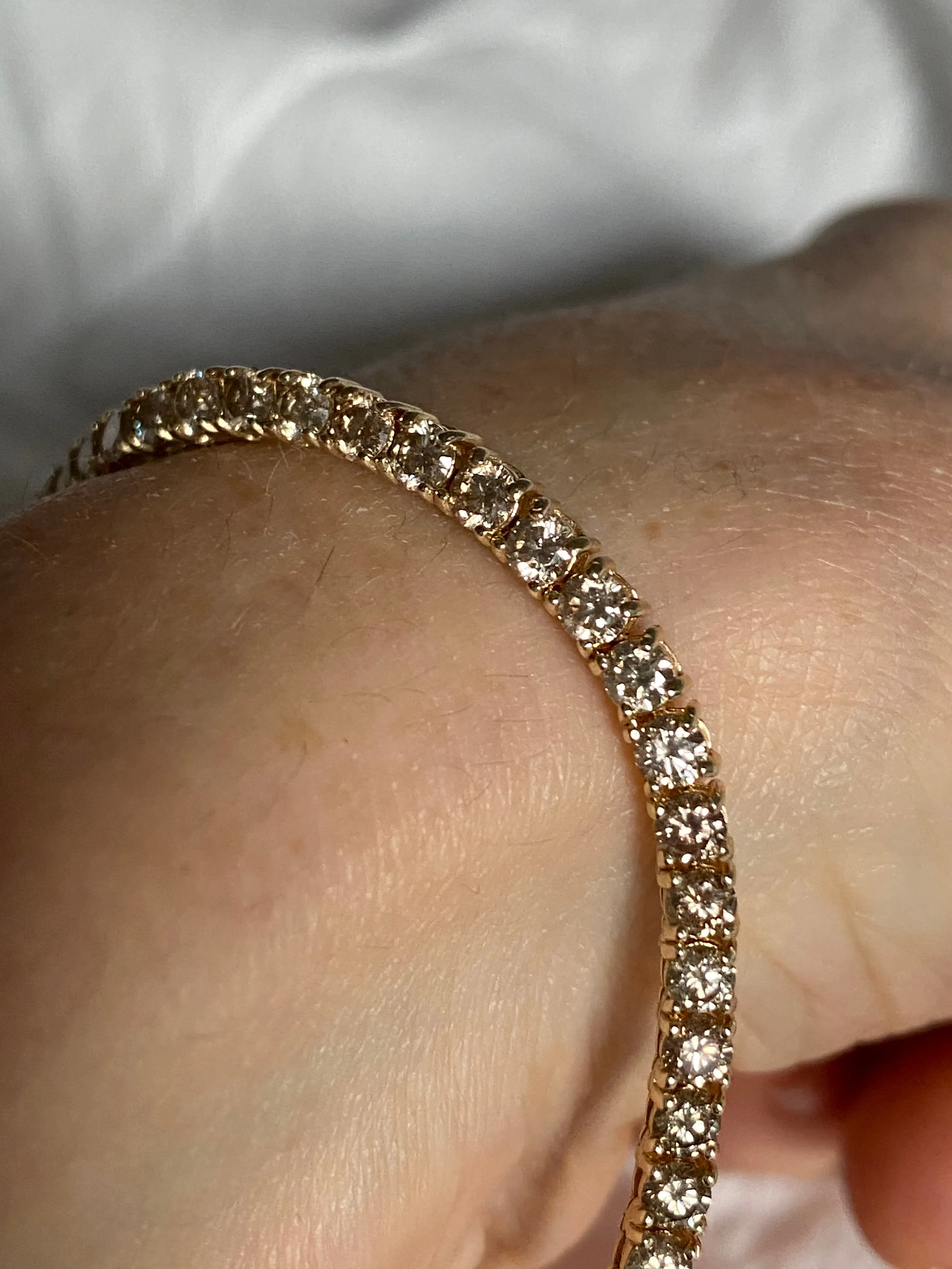2.9mm Champagne Diamond Tennis Bracelet