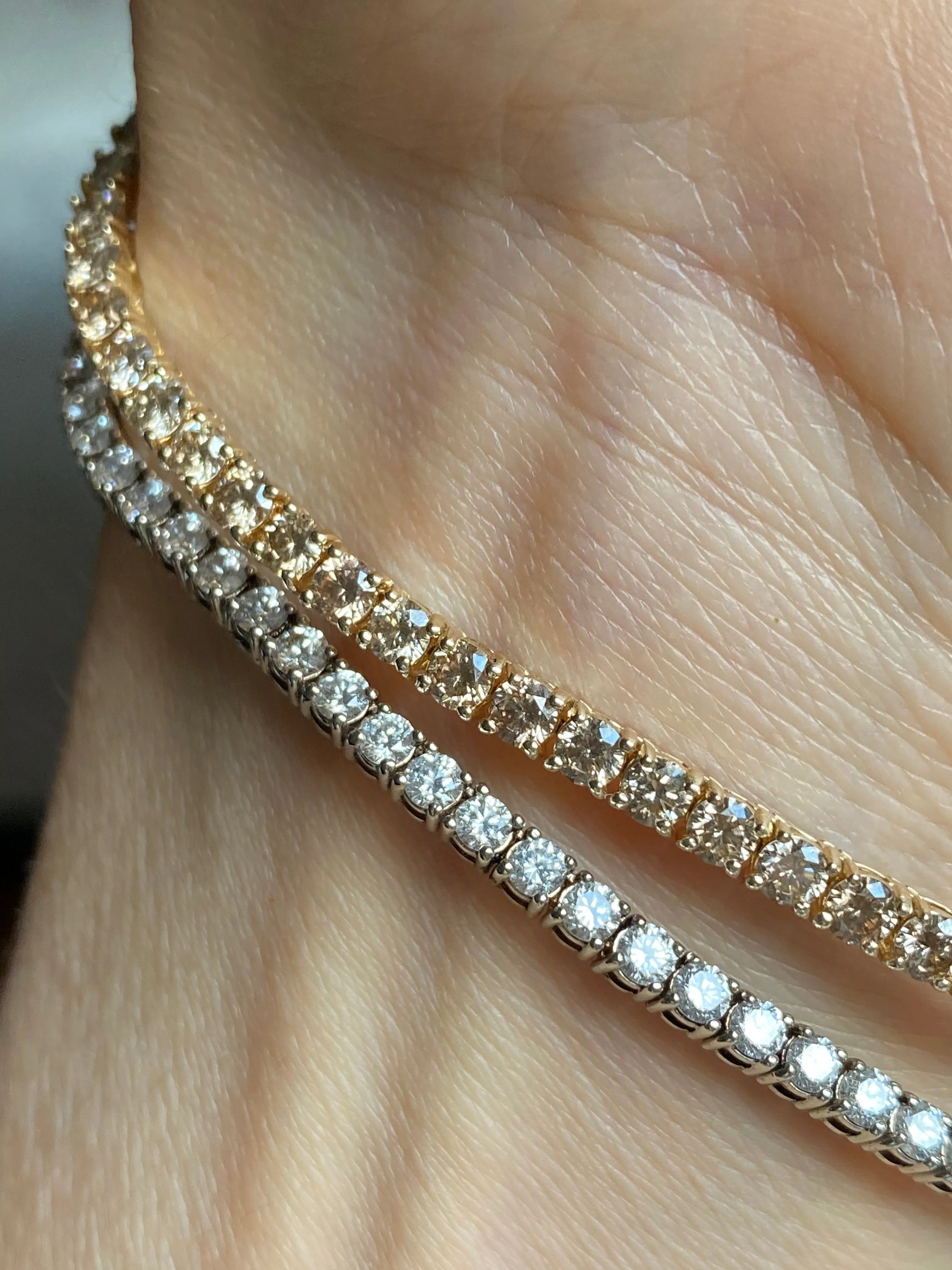 2.9mm Champagne Diamond Tennis Bracelet