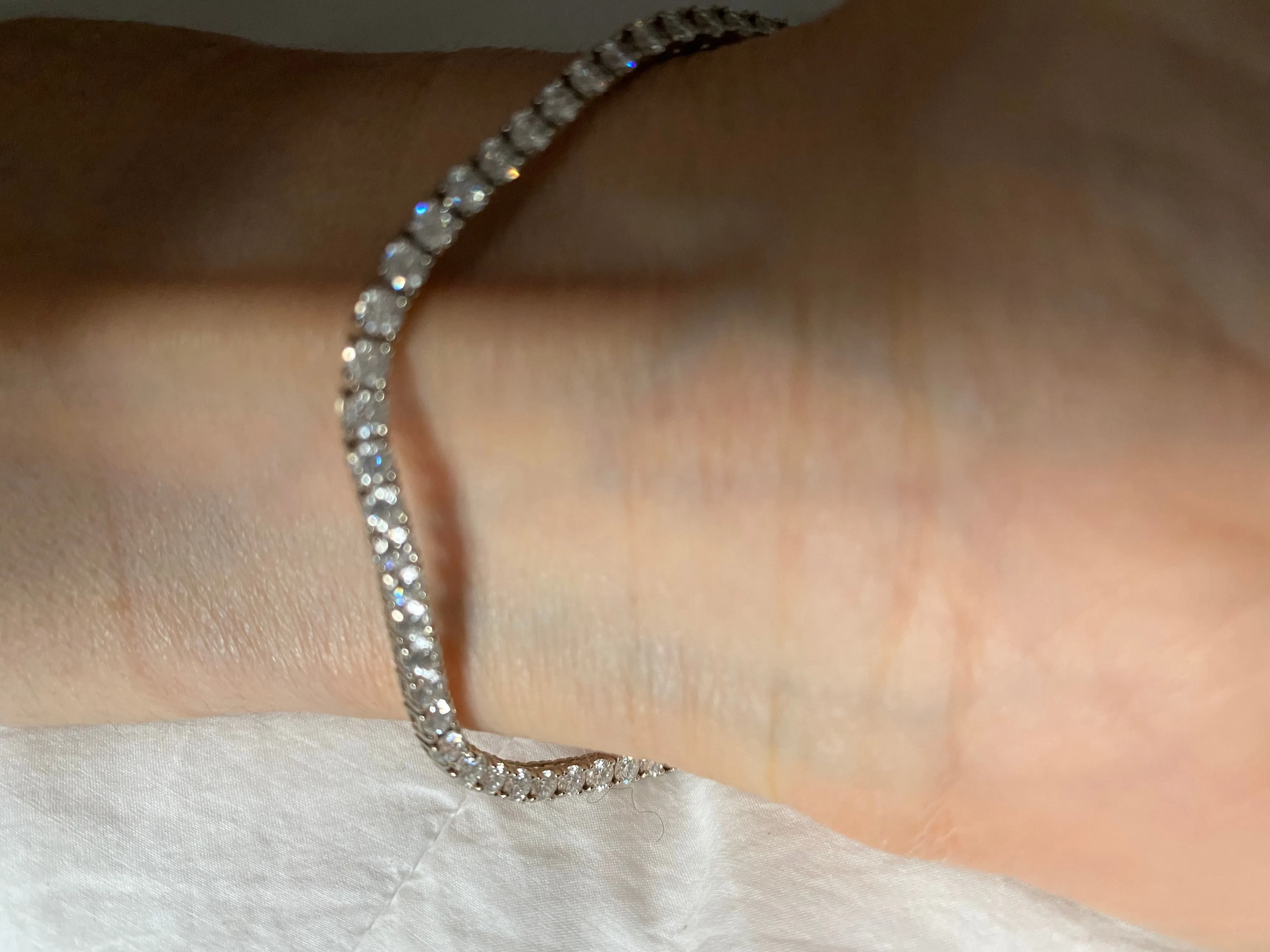 2.9mm White Diamond Tennis Bracelet
