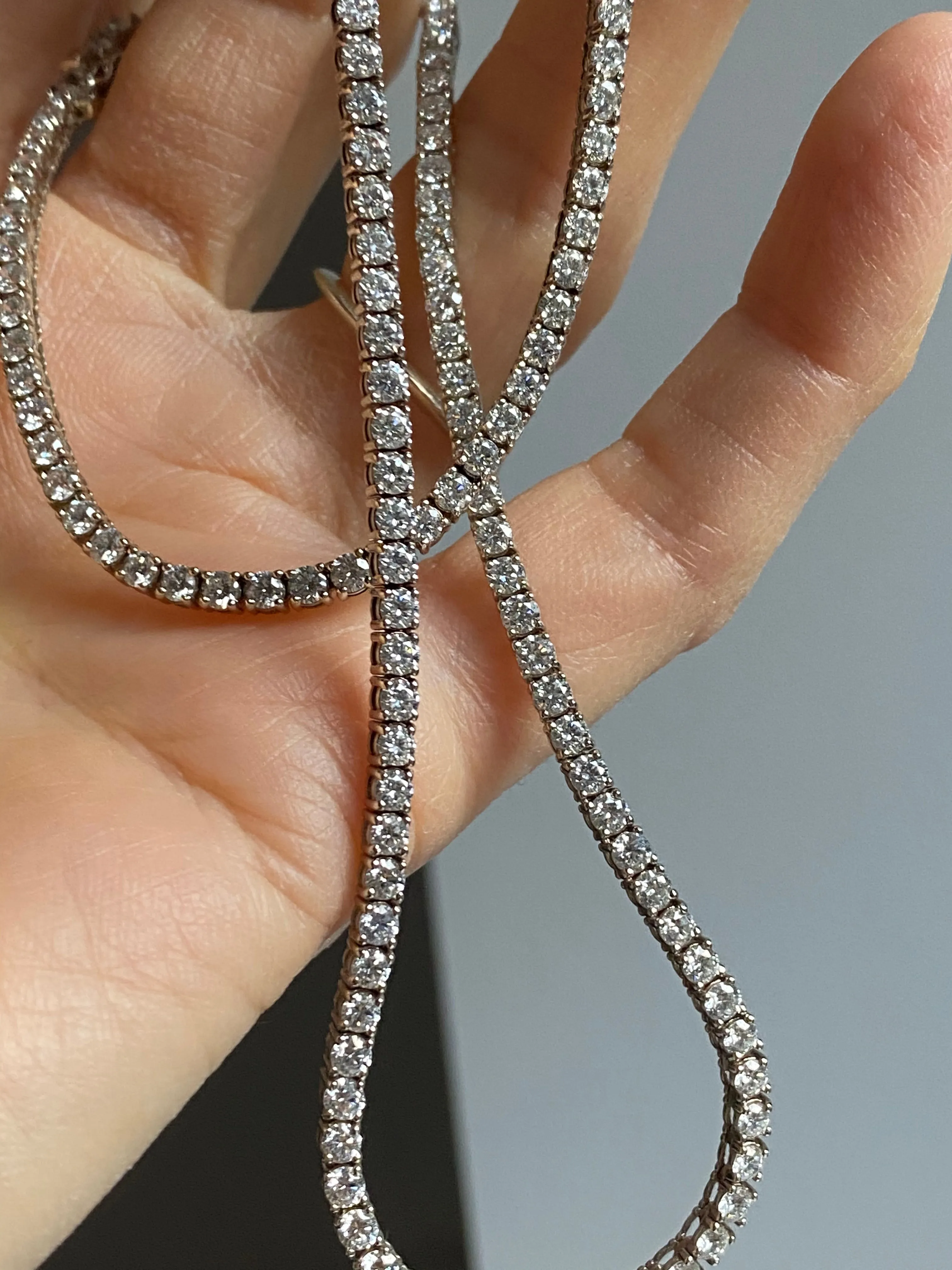 2.9mm White Diamond Tennis Necklace