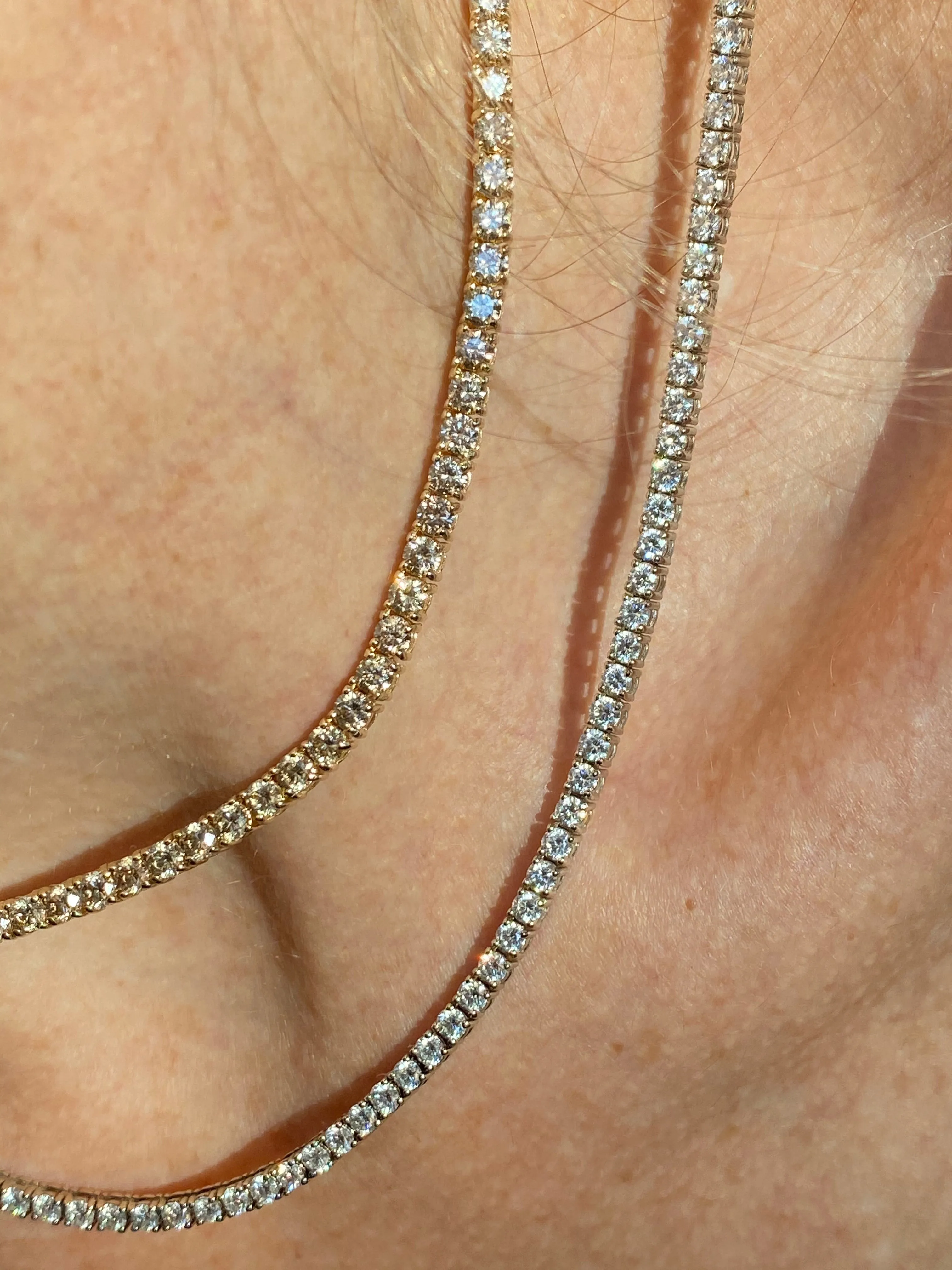 2.9mm White Diamond Tennis Necklace