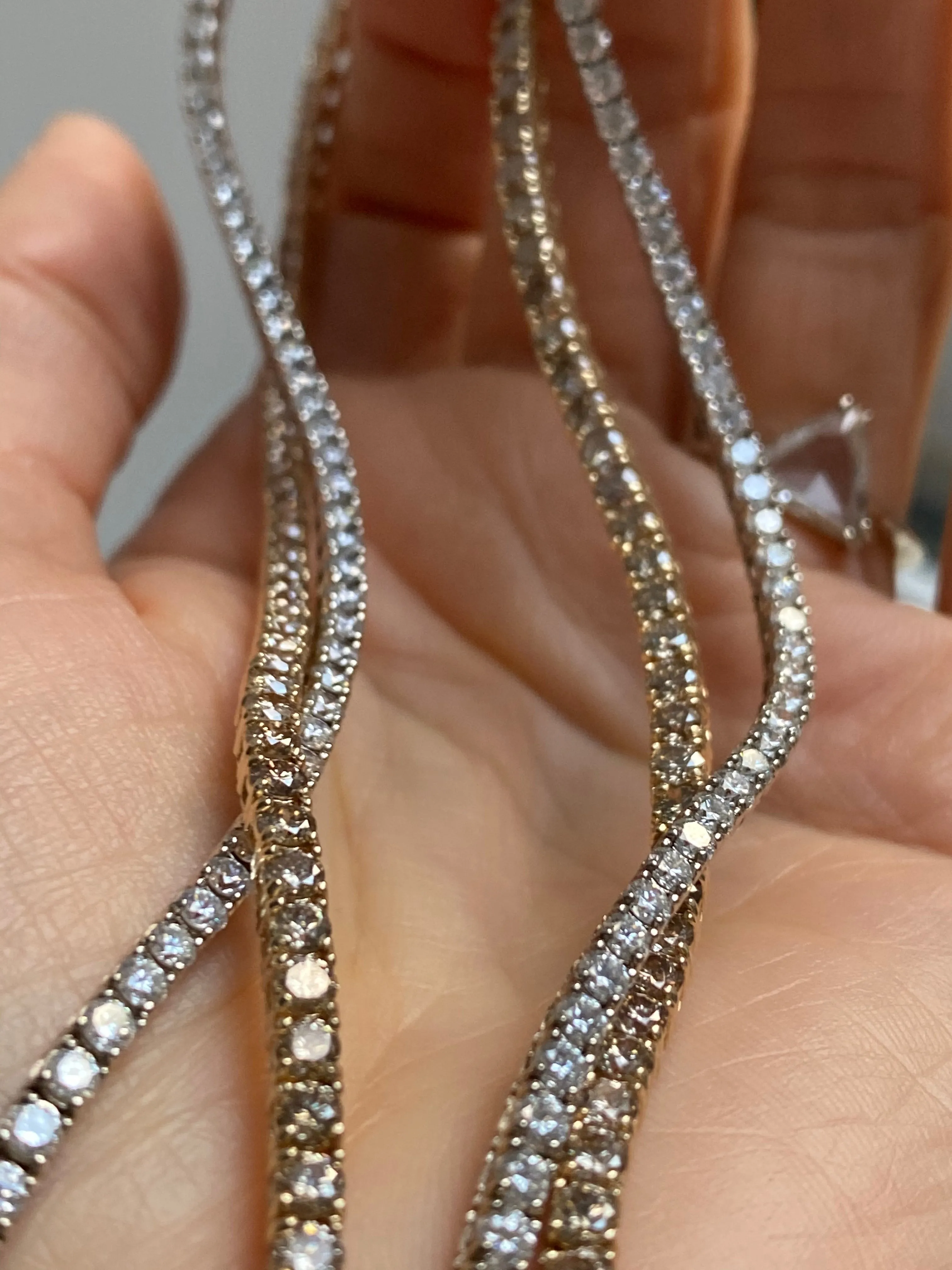 2.9mm White Diamond Tennis Necklace