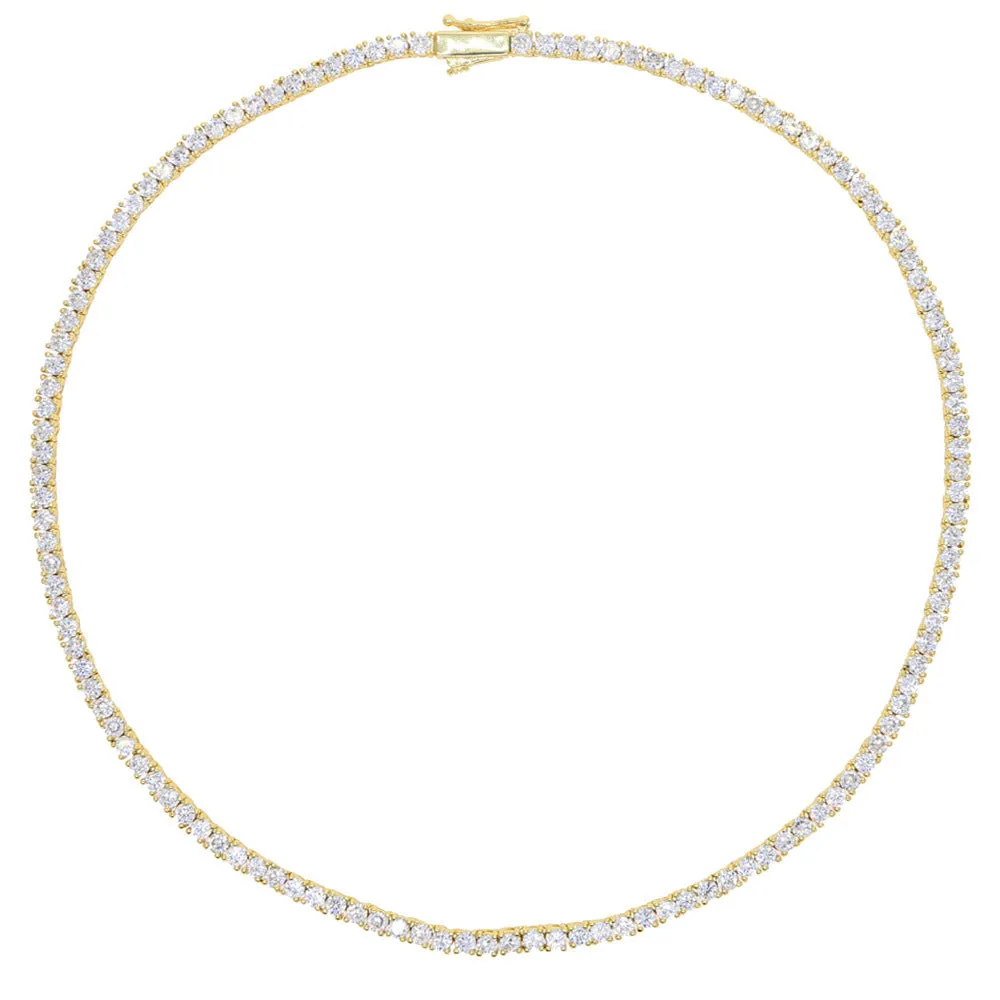 3mm Zircon Tennis Chain Hip Hop Simple Personality Couple Tennis Chain
