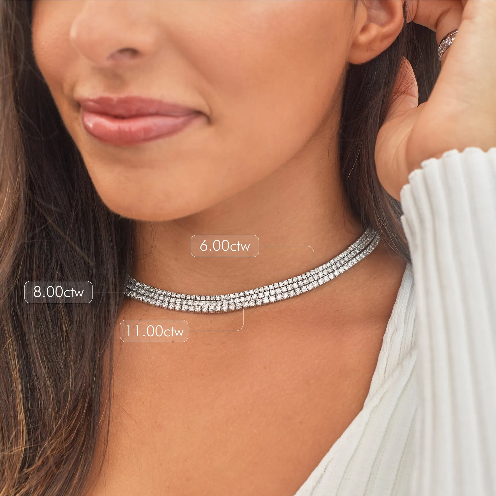 4 Prong Diamond Tennis Necklace