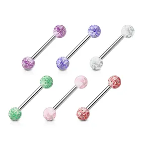 6 Pcs Glitter Tongue Barbell