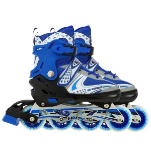 732 Aluminum-Alloy Adjustable Inline Skates | 70mm Wheels | Medium (Blue)