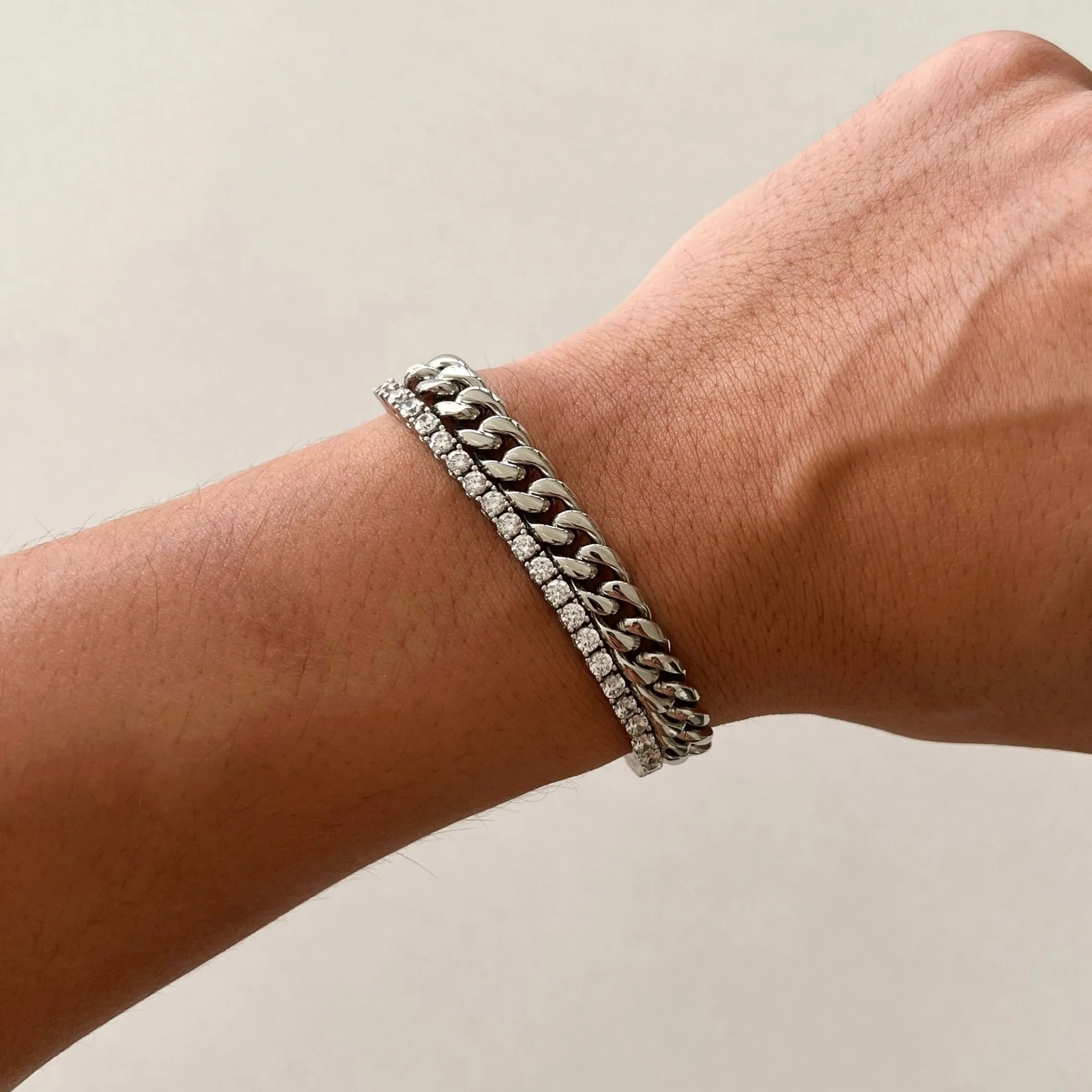 8mm Cuban Bracelet (Silver)