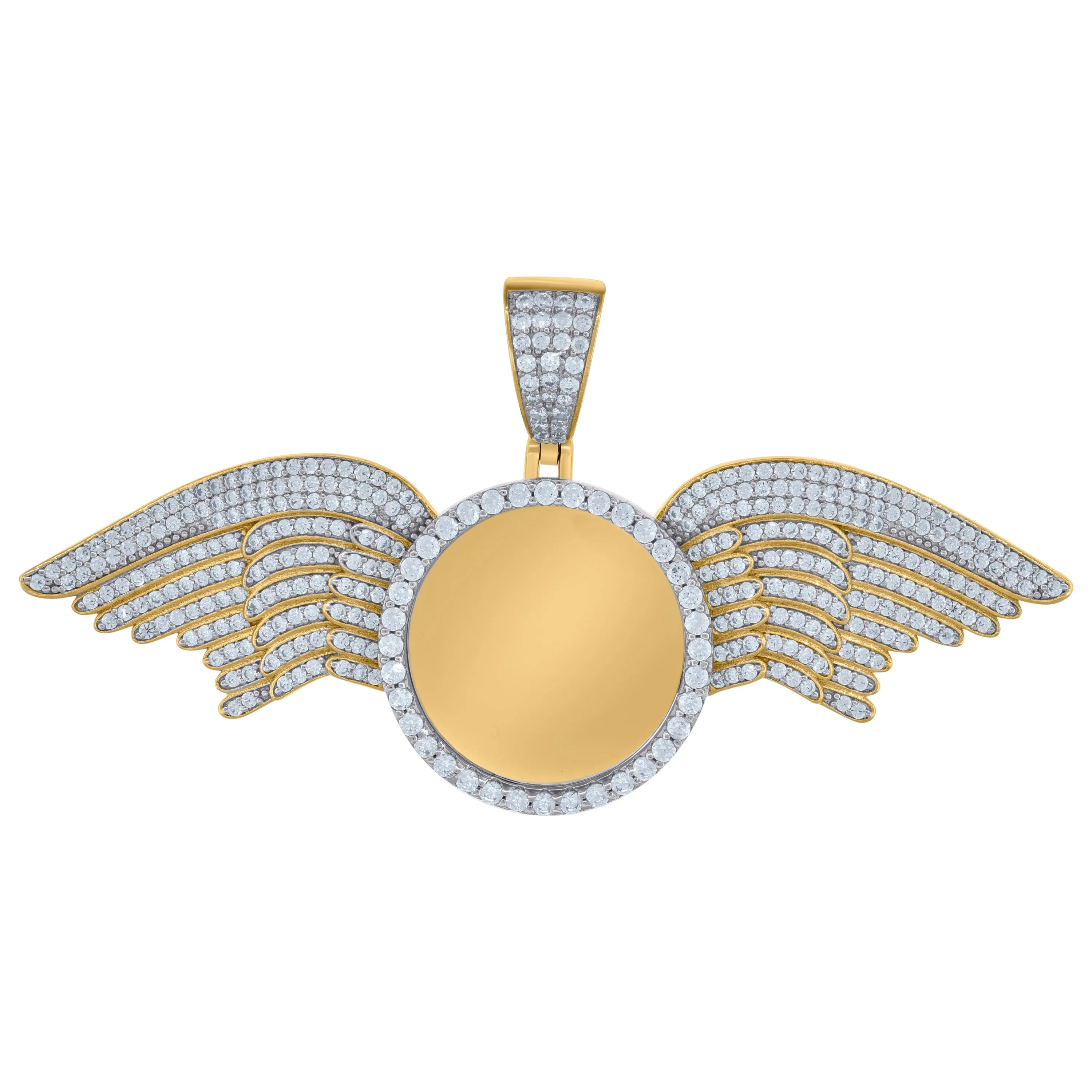 925 Silver Angel Wings Picture Frame Pendant