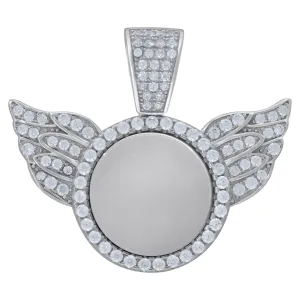 925 Silver Angel Wings Picture Frame Pendant