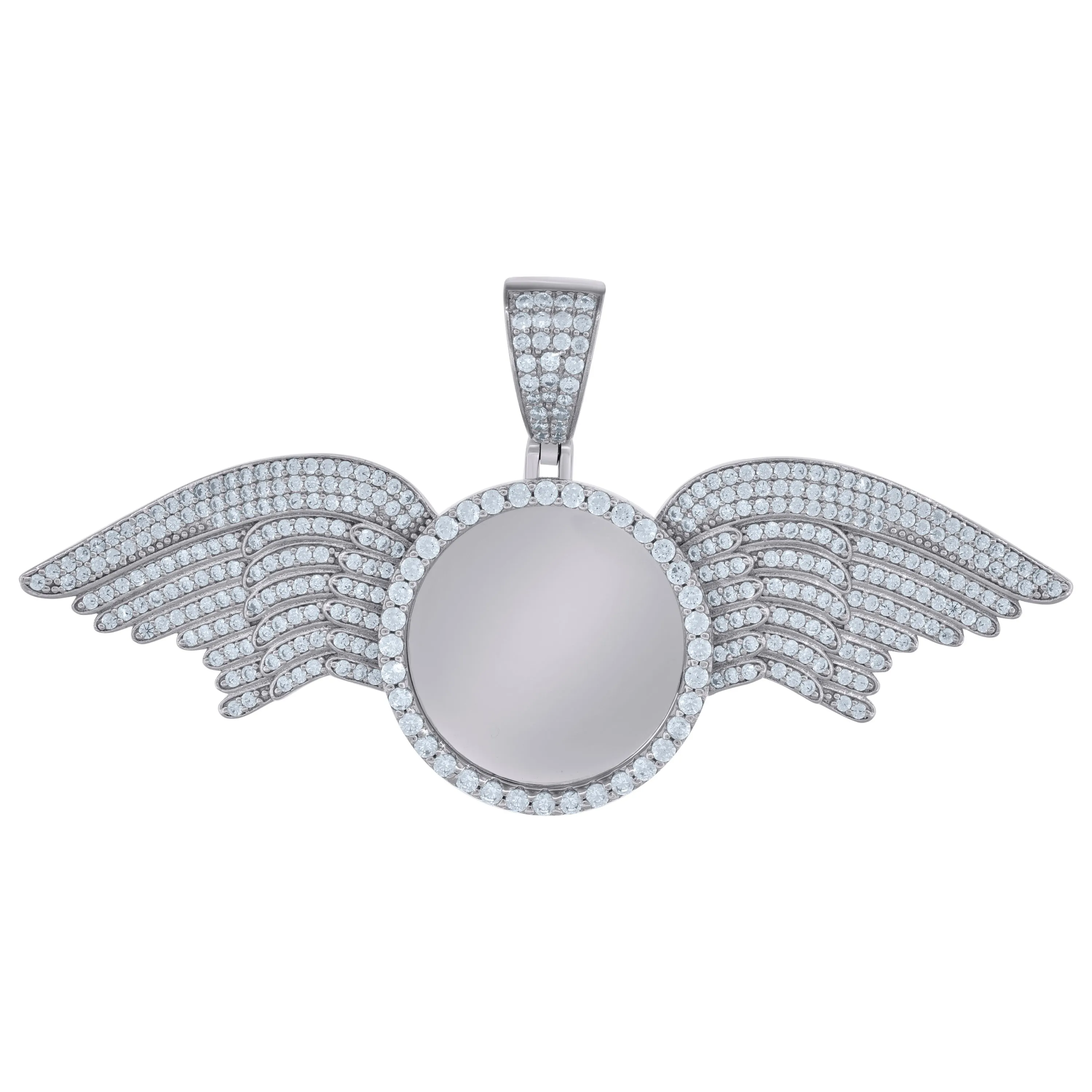 925 Silver Angel Wings Picture Frame Pendant