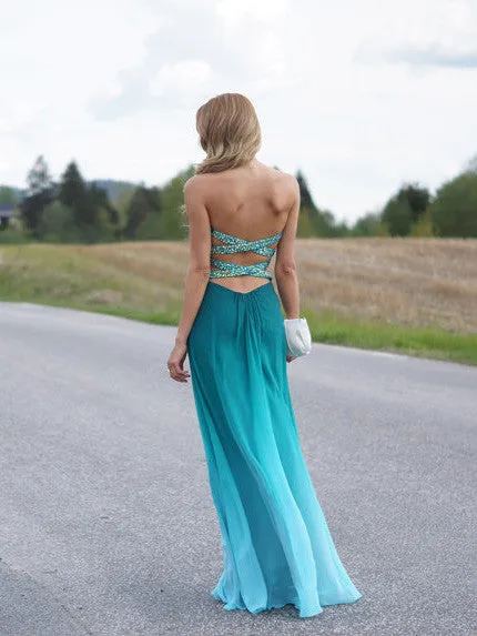 A Line Prom Dresses Ombre Prom Dress Ombre Evening Dresses