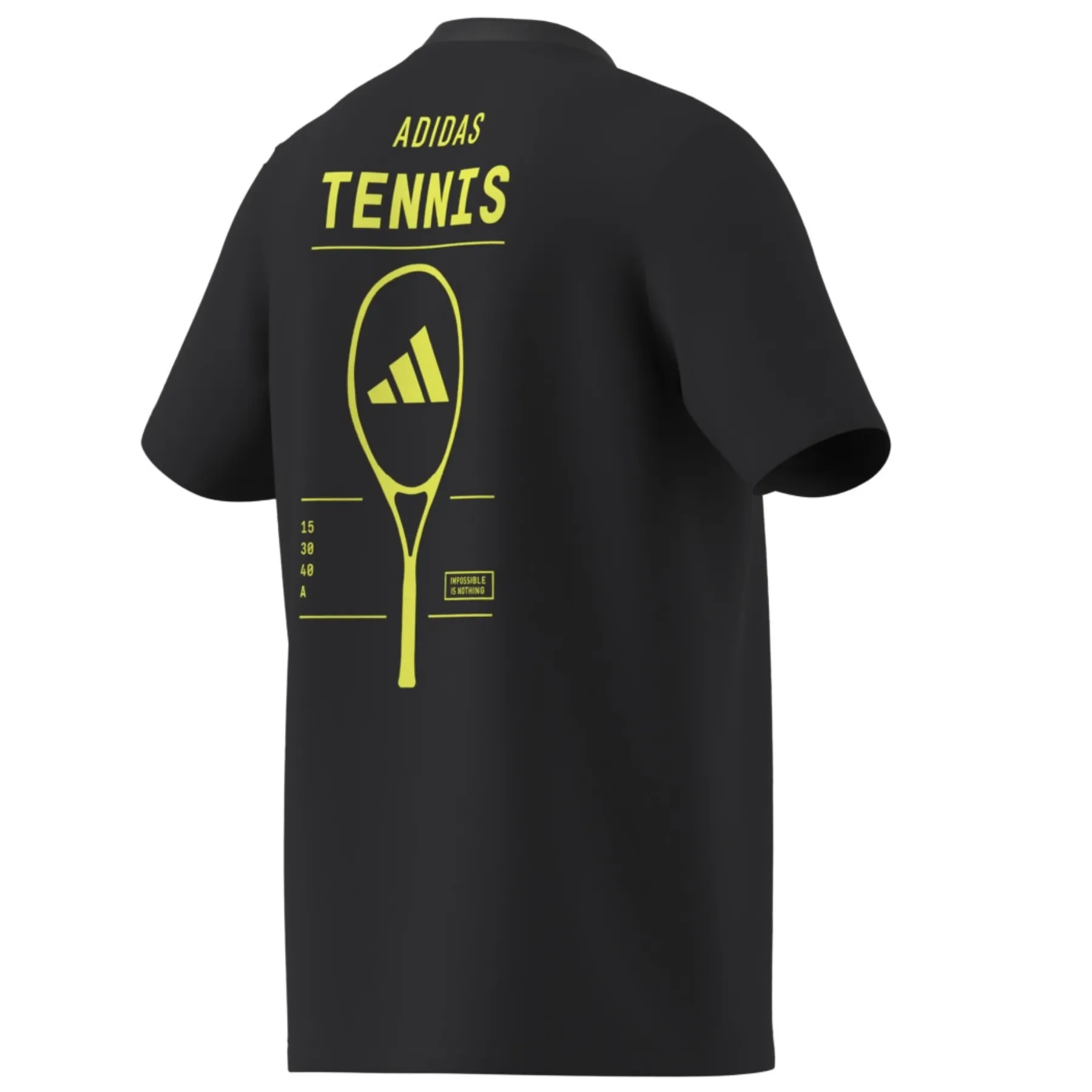 Adidas AEROREADY Tennis Graphic T-Shirt - Black / Lucid Lemon