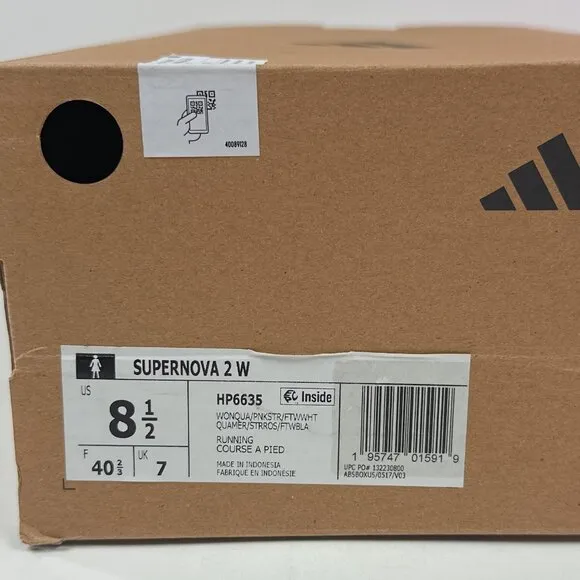 adidas Supernova 2 Womens Pink White Running Shoes Sneakers Boost HP6635
