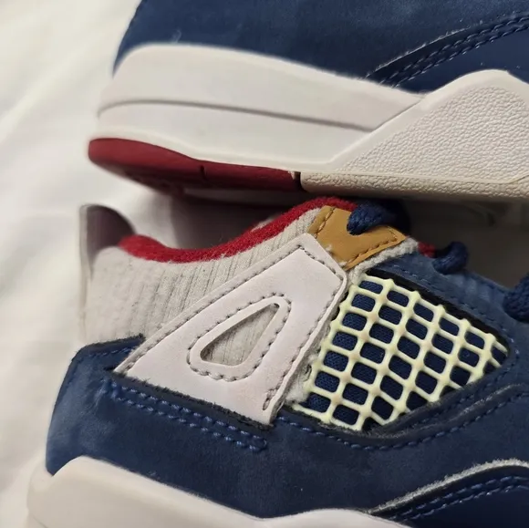 Air Jordan 4 Retro &quot;Messy Room&quot; French Blue/White,Red athletic sneakers size 10C