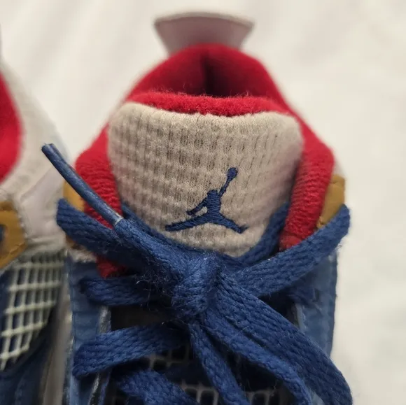 Air Jordan 4 Retro &quot;Messy Room&quot; French Blue/White,Red athletic sneakers size 10C