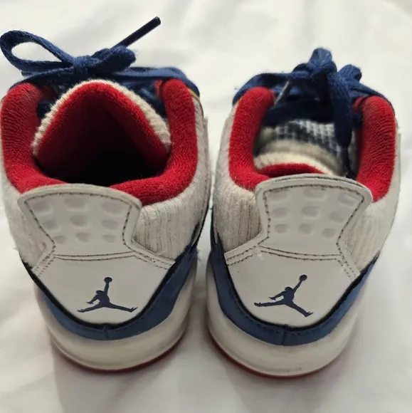 Air Jordan 4 Retro &quot;Messy Room&quot; French Blue/White,Red athletic sneakers size 10C