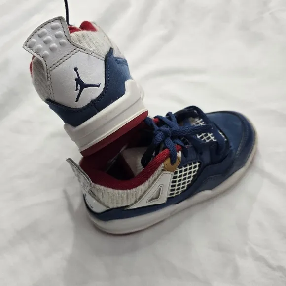 Air Jordan 4 Retro &quot;Messy Room&quot; French Blue/White,Red athletic sneakers size 10C