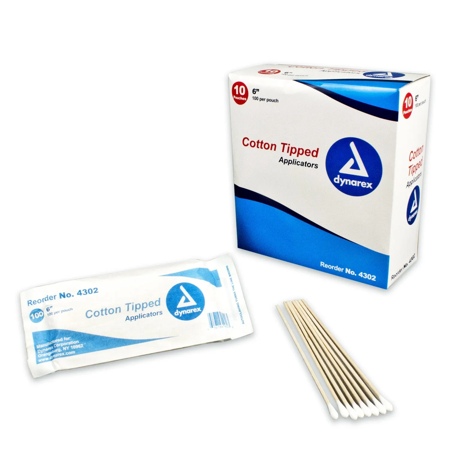 Applicator Wooden Cotton Tipped Non Sterile 6" by Dynarex