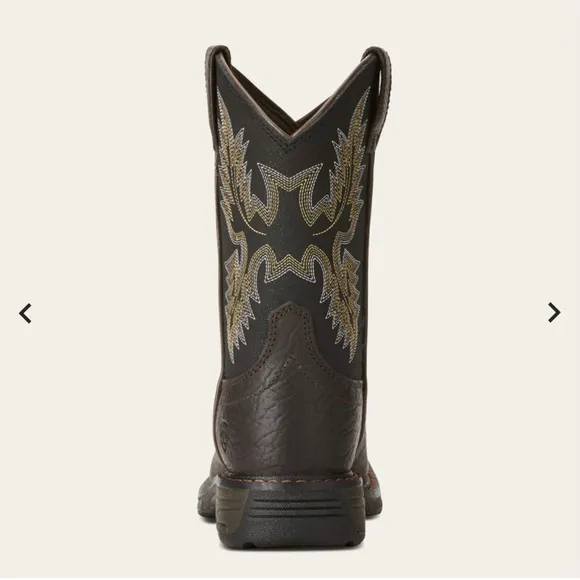ARIAT KIDS' WorkHog Wide Square Toe Boot, Bruin Brown, Size