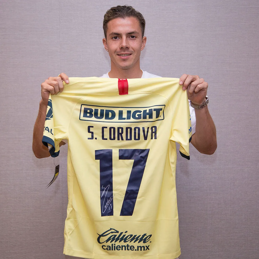 Authentically Signed Sebastian Cordova Club America 2019-20 Home Stadium Jersey