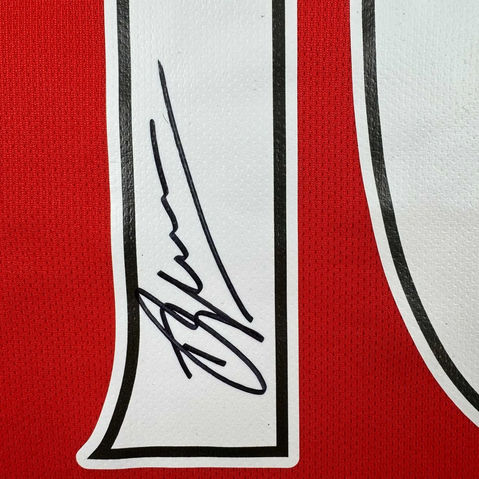 Autographed/Signed Dennis Bergkamp Arsenal Red Soccer Jersey Beckett BAS COA