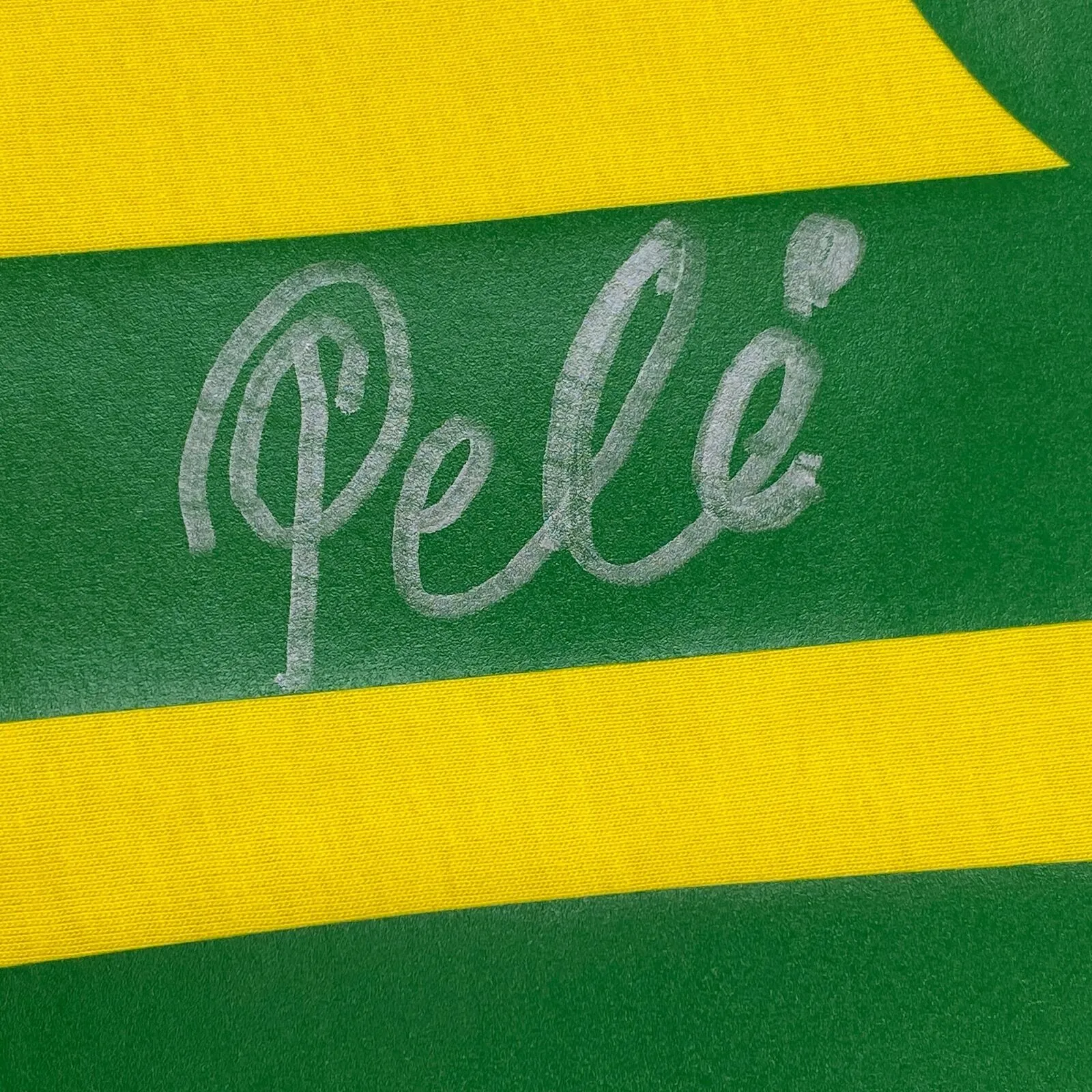 Autographed/Signed Pele Brazil Yellow Soccer Futbol Jersey Beckett BAS COA #2
