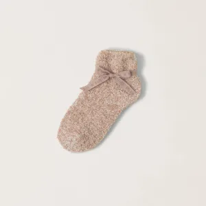 Barefoot Dreams: CozyChic Heathered Tennis Socks in Willow & White