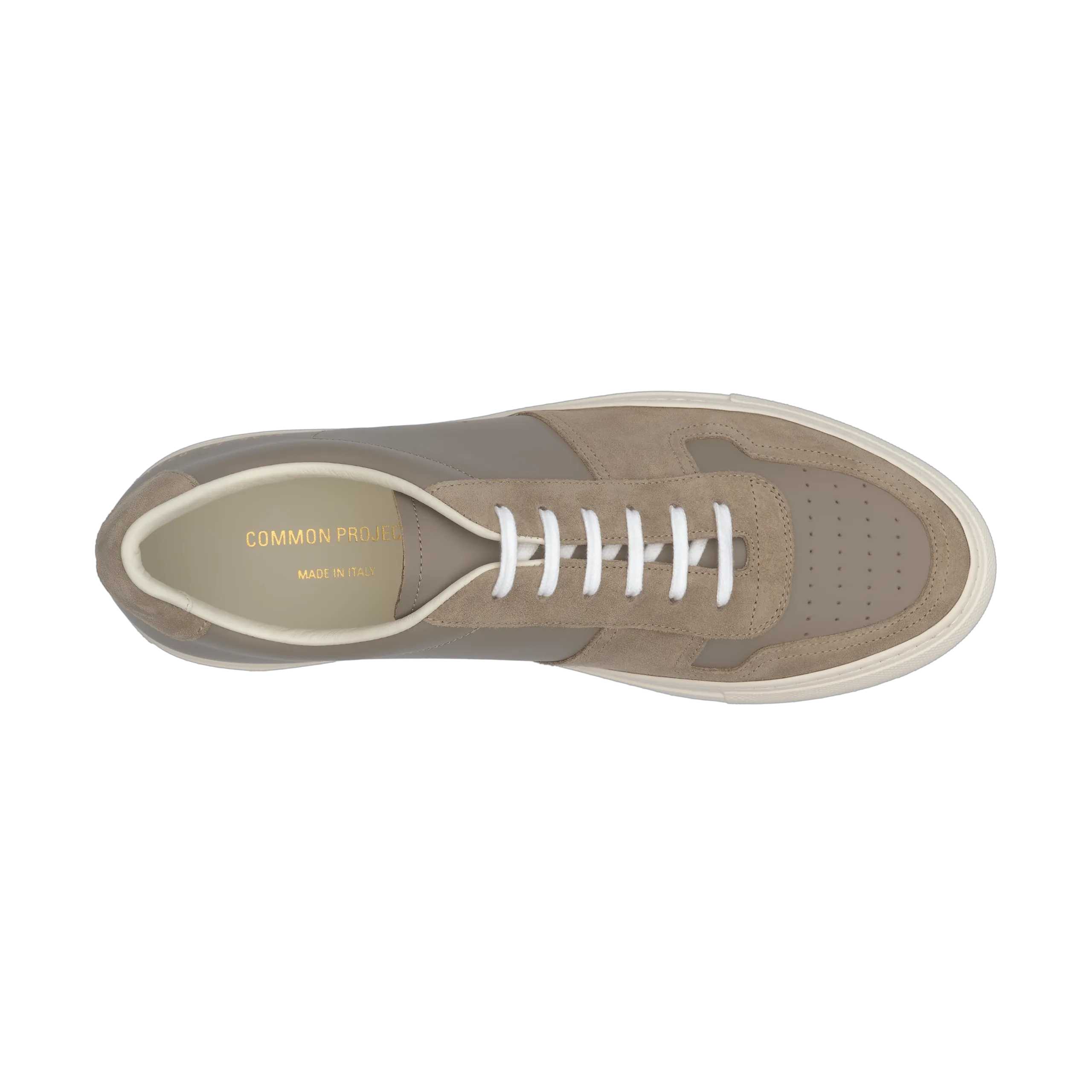 Bball Suede and Nappa Leather Sneaker in Taupe